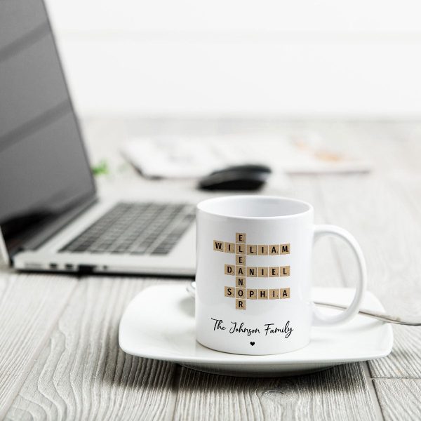 Family Crossword Puzzle Art Gift For Family Friends Personalized Mug Family Crossword Puzzle Art Gift For Family Friends Personalized Mug
