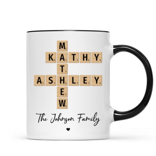Family Crossword Puzzle Art Gift For Family Friends Personalized Mug Family Crossword Puzzle Art Gift For Family Friends Personalized Mug