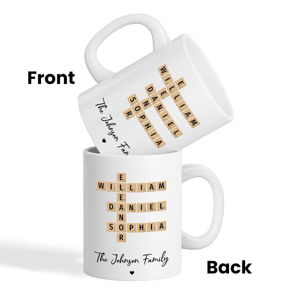 Family Crossword Puzzle Art Gift For Family Friends Personalized Mug Family Crossword Puzzle Art Gift For Family Friends Personalized Mug