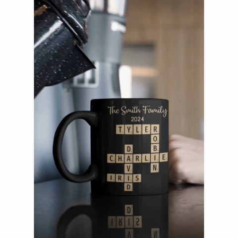 Family Forever Linked Together Crossword Puzzle Art Personalized Mug, Gift For Brothers, Sisters, Siblings, Family Family Forever Linked Together Crossword Puzzle Art Personalized Mug, Gift For Brothers, Sisters, Siblings, Family
