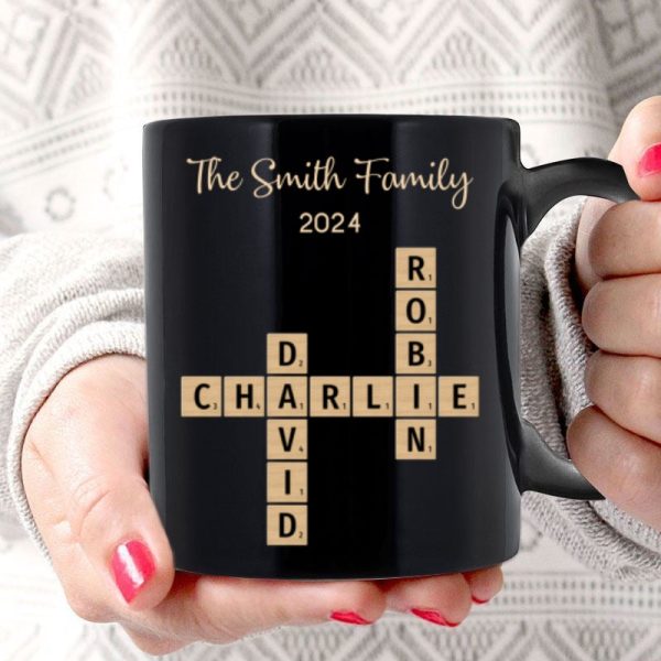 Family Forever Linked Together Crossword Puzzle Art Personalized Mug, Gift For Brothers, Sisters, Siblings, Family Family Forever Linked Together Crossword Puzzle Art Personalized Mug, Gift For Brothers, Sisters, Siblings, Family