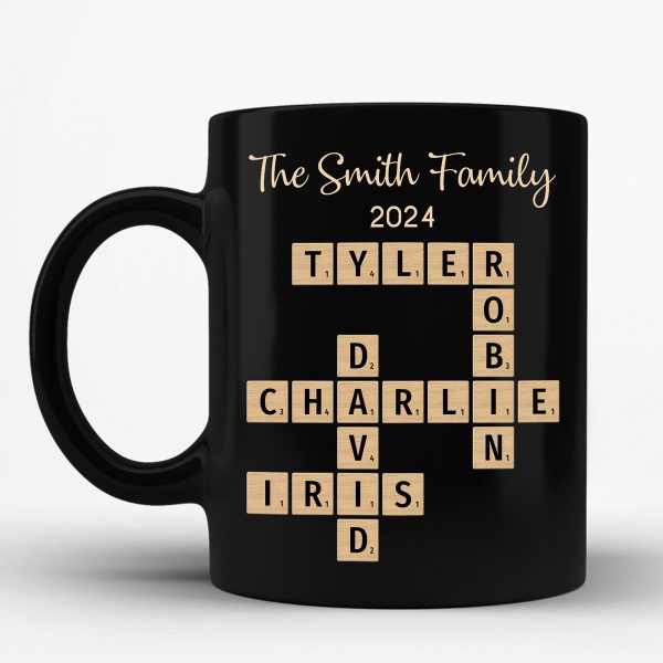 Family Forever Linked Together Crossword Puzzle Art Personalized Mug, Gift For Brothers, Sisters, Siblings, Family Family Forever Linked Together Crossword Puzzle Art Personalized Mug, Gift For Brothers, Sisters, Siblings, Family