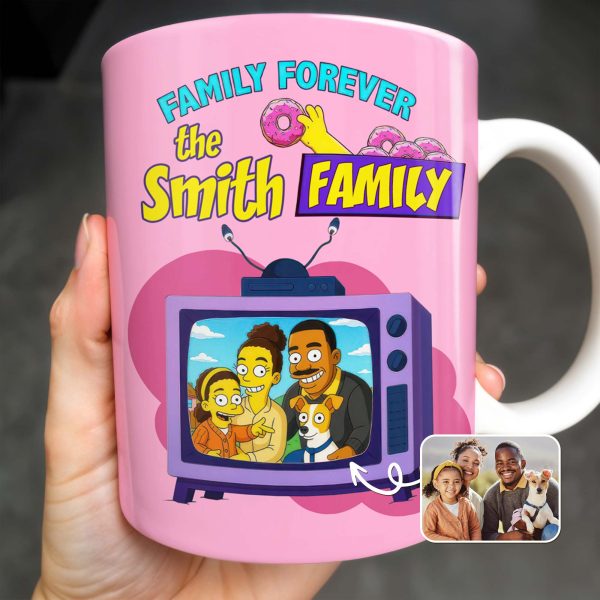 Family Forever Television And Cartoon Design - Personalized Custom Coffee Mug - FAM397_MG Family Forever Television And Cartoon Design - Personalized Custom Coffee Mug - FAM397_MG