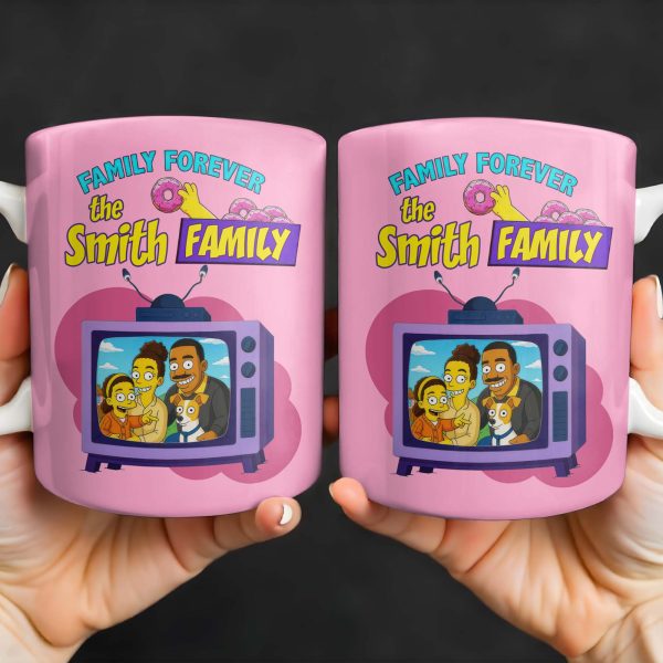 Family Forever Television And Cartoon Design - Personalized Custom Coffee Mug - FAM397_MG Family Forever Television And Cartoon Design - Personalized Custom Coffee Mug - FAM397_MG