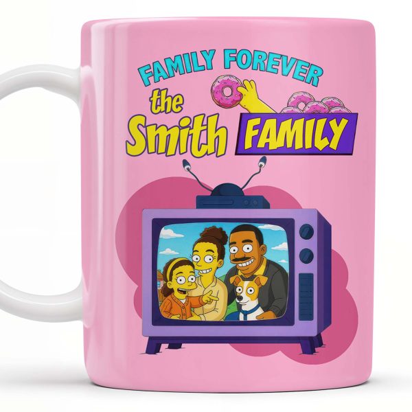 Family Forever Television And Cartoon Design - Personalized Custom Coffee Mug - FAM397_MG Family Forever Television And Cartoon Design - Personalized Custom Coffee Mug - FAM397_MG