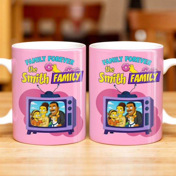 Family Forever Television And Cartoon Design - Personalized Custom Coffee Mug - FAM397_MG Family Forever Television And Cartoon Design - Personalized Custom Coffee Mug - FAM397_MG