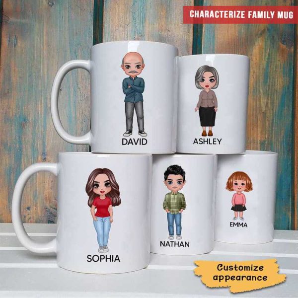 Family Members Characterized Doll Gift For Family Friends Birthday Gift Personalized Family Mug Family Members Characterized Doll Gift For Family Friends Birthday Gift Personalized Family Mug