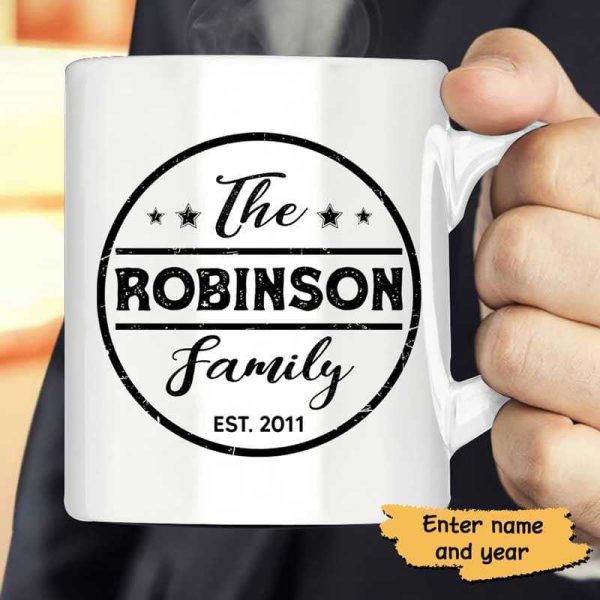 Family Name Personalized Coffee Mug Family Name Personalized Coffee Mug