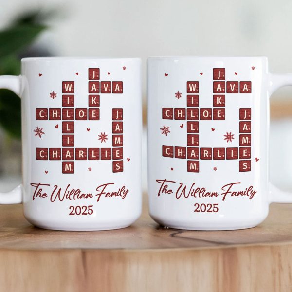 Family Name Scrabble Christmas - Personalized Mug Family Name Scrabble Christmas - Personalized Mug