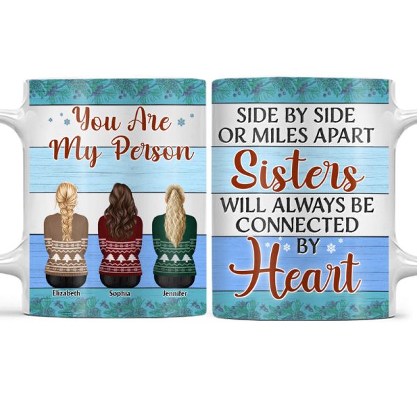 Family Side By Side Or Miles Apart Brothers And Sisters - Christmas Gift For Siblings - Personalized Custom White Edge-to-Edge Mug Family Side By Side Or Miles Apart Brothers And Sisters - Christmas Gift For Siblings - Personalized Custom White Edge-to-Edge Mug