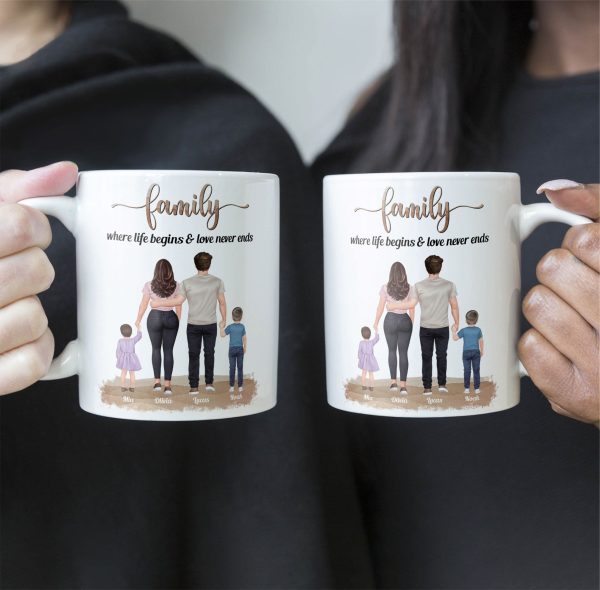Family, Where Life Begins & Love Never Ends - Personalized Mug Family, Where Life Begins & Love Never Ends - Personalized Mug