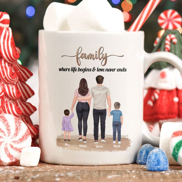 Family, Where Life Begins & Love Never Ends - Personalized Mug Family, Where Life Begins & Love Never Ends - Personalized Mug