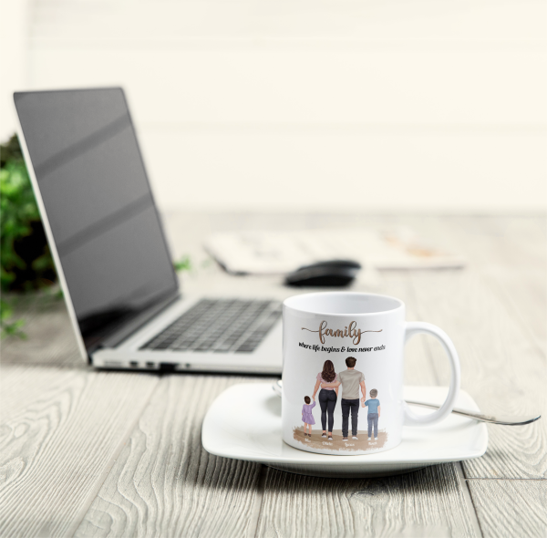 Family, Where Life Begins & Love Never Ends - Personalized Mug Family, Where Life Begins & Love Never Ends - Personalized Mug