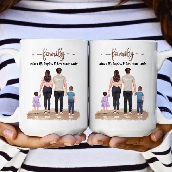 Family, Where Life Begins & Love Never Ends - Personalized Mug Family, Where Life Begins & Love Never Ends - Personalized Mug