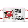 Father & Children We're Yours No Refunds - Gift For Father - Personalized Custom Accent Mug Father & Children We're Yours No Refunds - Gift For Father - Personalized Custom Accent Mug