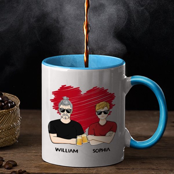 Father & Children We're Yours No Refunds - Gift For Father - Personalized Custom Accent Mug Father & Children We're Yours No Refunds - Gift For Father - Personalized Custom Accent Mug