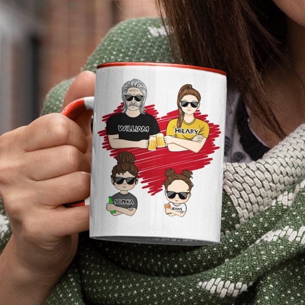 Father & Children We're Yours No Refunds - Gift For Father - Personalized Custom Accent Mug Father & Children We're Yours No Refunds - Gift For Father - Personalized Custom Accent Mug