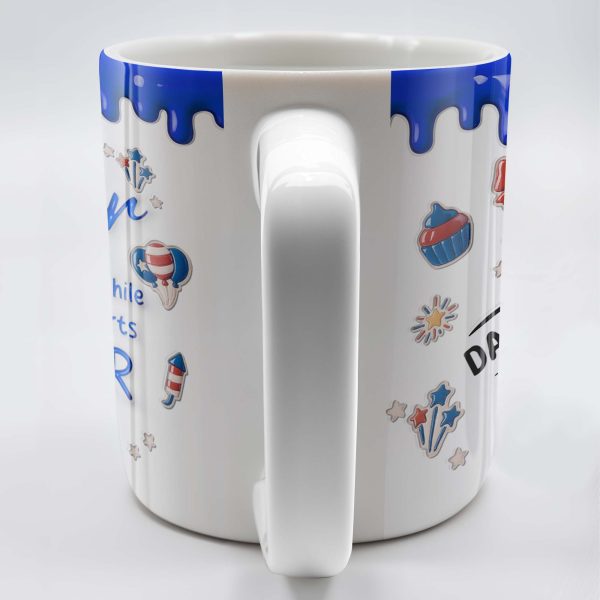 Father, You May Hold Our Hands For A While But Hold Our Hearts Forever, American Flag Balloon, Top Hat - Personalized Custom Coffee Mug - DAD111_MG Father, You May Hold Our Hands For A While But Hold Our Hearts Forever, American Flag Balloon, Top Hat - Personalized Custom Coffee Mug - DAD111_MG