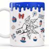Father, You May Hold Our Hands For A While But Hold Our Hearts Forever, American Flag Balloon, Top Hat - Personalized Custom Coffee Mug - DAD111_MG Father, You May Hold Our Hands For A While But Hold Our Hearts Forever, American Flag Balloon, Top Hat - Personalized Custom Coffee Mug - DAD111_MG