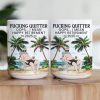 F*cking Quitter Oops I Mean Happy Retirement Beach Scene - Personalized Mug