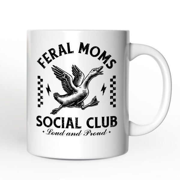 Feral Moms Social Club Personalized Mug , Funny Goose Gift for Mothers with Custom Name Feral Moms Social Club Personalized Mug , Funny Goose Gift for Mothers with Custom Name