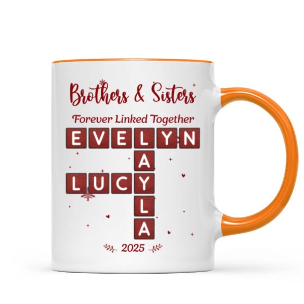 Festive Christmas Brothers Sisters Crossword Puzzle Art - Personalized Mug - Christmas Gift For Siblings, Brothers, Sisters Festive Christmas Brothers Sisters Crossword Puzzle Art - Personalized Mug - Christmas Gift For Siblings, Brothers, Sisters