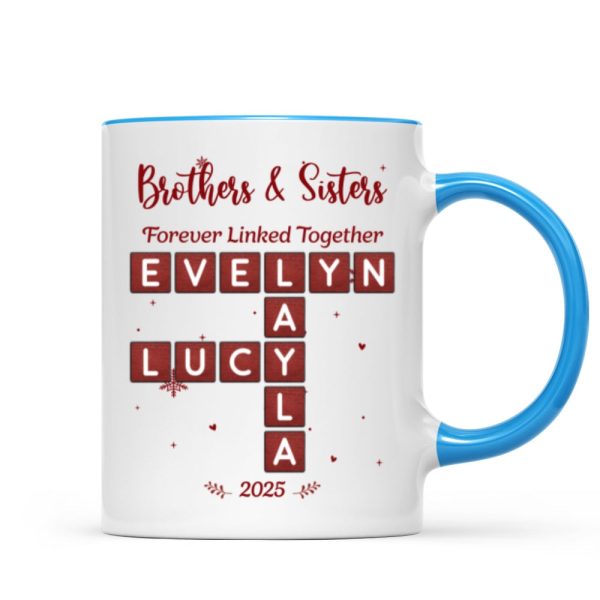Festive Christmas Brothers Sisters Crossword Puzzle Art - Personalized Mug - Christmas Gift For Siblings, Brothers, Sisters Festive Christmas Brothers Sisters Crossword Puzzle Art - Personalized Mug - Christmas Gift For Siblings, Brothers, Sisters