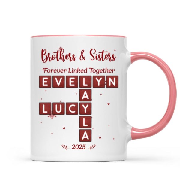 Festive Christmas Brothers Sisters Crossword Puzzle Art - Personalized Mug - Christmas Gift For Siblings, Brothers, Sisters Festive Christmas Brothers Sisters Crossword Puzzle Art - Personalized Mug - Christmas Gift For Siblings, Brothers, Sisters