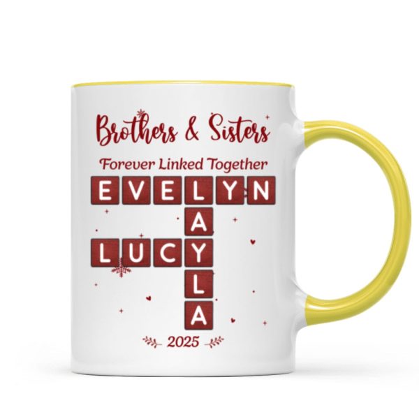 Festive Christmas Brothers Sisters Crossword Puzzle Art - Personalized Mug - Christmas Gift For Siblings, Brothers, Sisters Festive Christmas Brothers Sisters Crossword Puzzle Art - Personalized Mug - Christmas Gift For Siblings, Brothers, Sisters