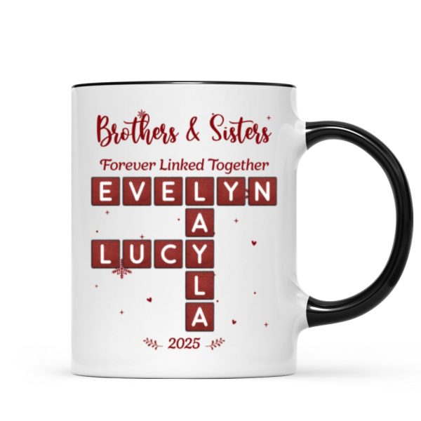 Festive Christmas Brothers Sisters Crossword Puzzle Art - Personalized Mug - Christmas Gift For Siblings, Brothers, Sisters Festive Christmas Brothers Sisters Crossword Puzzle Art - Personalized Mug - Christmas Gift For Siblings, Brothers, Sisters