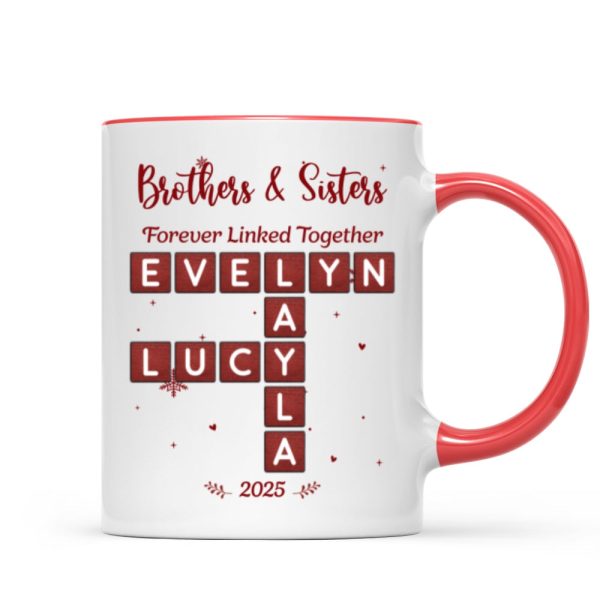 Festive Christmas Brothers Sisters Crossword Puzzle Art - Personalized Mug - Christmas Gift For Siblings, Brothers, Sisters Festive Christmas Brothers Sisters Crossword Puzzle Art - Personalized Mug - Christmas Gift For Siblings, Brothers, Sisters