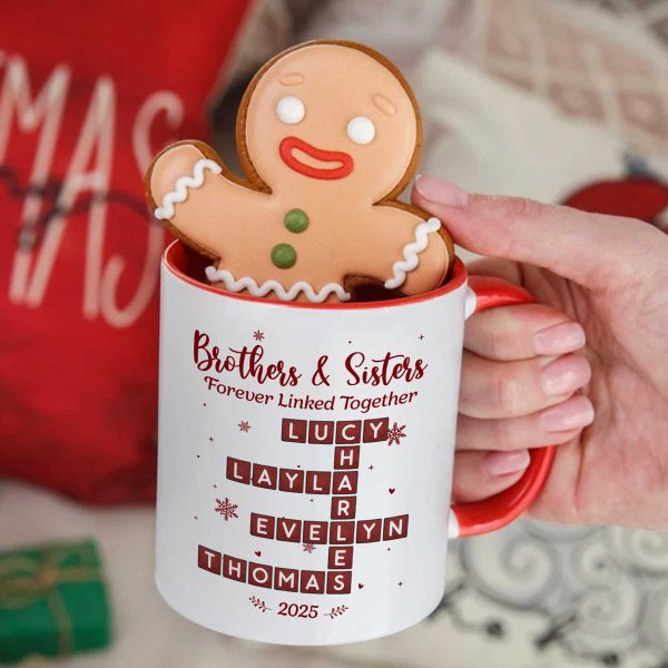 Festive Christmas Brothers Sisters Crossword Puzzle Art - Personalized Mug - Christmas Gift For Siblings, Brothers, Sisters Festive Christmas Brothers Sisters Crossword Puzzle Art - Personalized Mug - Christmas Gift For Siblings, Brothers, Sisters