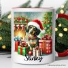 Festive Dachshund Delight Personalized Mug, Joyful Christmas Gift with Custom Name Festive Dachshund Delight Personalized Mug, Joyful Christmas Gift with Custom Name
