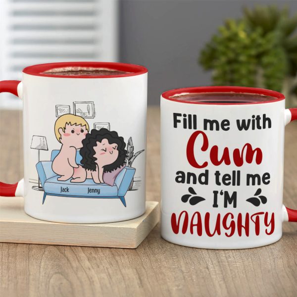 Fill Me With Cum And Tell Me I'm Naughty - Personalized Couple Tumbler - Gift For Couple