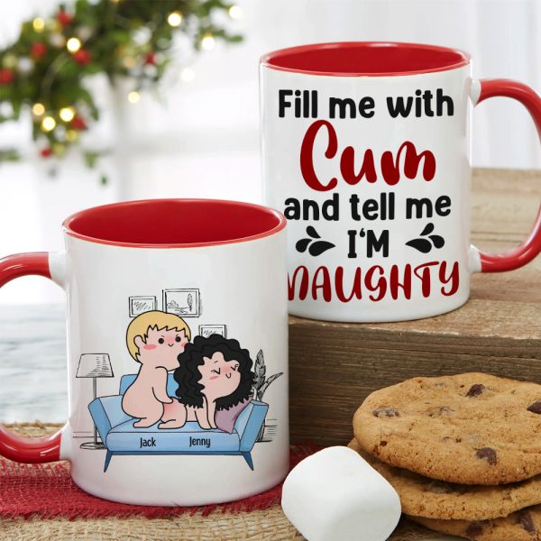 Fill Me With Cum And Tell Me I'm Naughty - Personalized Couple Tumbler - Gift For Couple