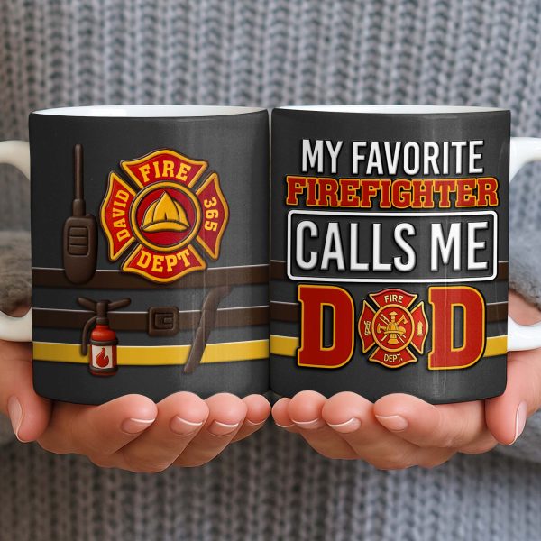 Fire Department 365 Days On Duty Badge and Tools - Personalized Custom Coffee Mug - DAD272_MG Fire Department 365 Days On Duty Badge and Tools - Personalized Custom Coffee Mug - DAD272_MG