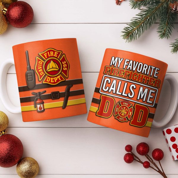 Fire Department 365 Days On Duty Badge and Tools - Personalized Custom Coffee Mug - DAD272_MG Fire Department 365 Days On Duty Badge and Tools - Personalized Custom Coffee Mug - DAD272_MG