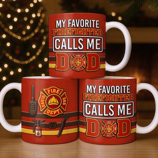 Fire Department 365 Days On Duty Badge and Tools - Personalized Custom Coffee Mug - DAD272_MG Fire Department 365 Days On Duty Badge and Tools - Personalized Custom Coffee Mug - DAD272_MG