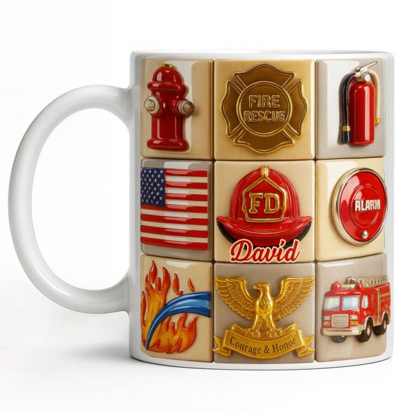 Fire Rescue Courage & Honor Firefighter Essentials - Personalized Custom Coffee Mug - FIF040_MG Fire Rescue Courage & Honor Firefighter Essentials - Personalized Custom Coffee Mug - FIF040_MG