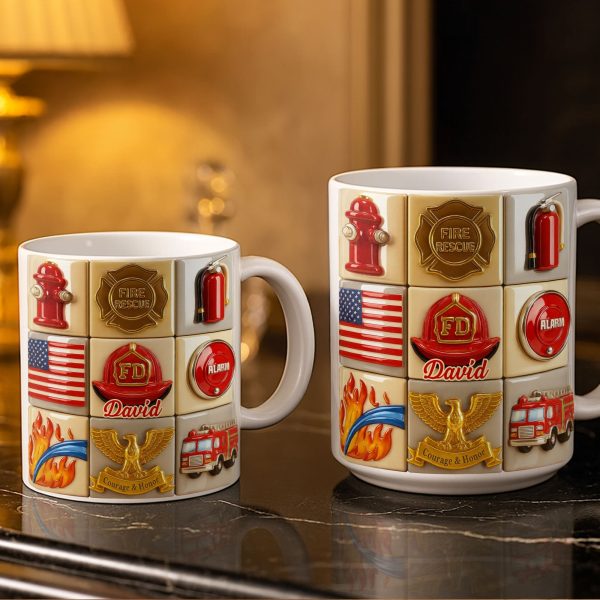 Fire Rescue Courage & Honor Firefighter Essentials - Personalized Custom Coffee Mug - FIF040_MG Fire Rescue Courage & Honor Firefighter Essentials - Personalized Custom Coffee Mug - FIF040_MG