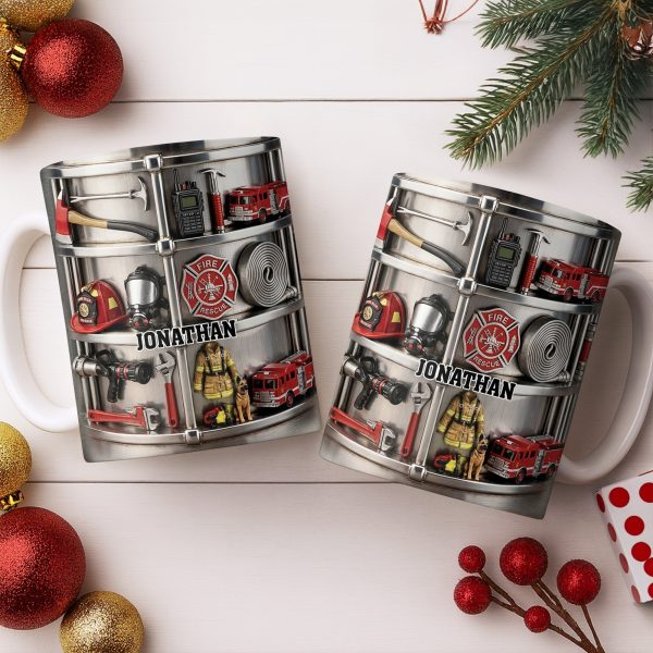 Fire Rescue Themed Personalized Coffee Mug - Personalized Custom Coffee Mug - FIF050_MG Fire Rescue Themed Personalized Coffee Mug - Personalized Custom Coffee Mug - FIF050_MG