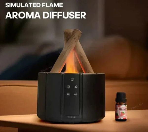 Firecamp Simulated Flame Aroma Diffuser: Ultrasonic Mist & Led Essential Oil Humidifier Firecamp Simulated Flame Aroma Diffuser: Ultrasonic Mist & Led Essential Oil Humidifier