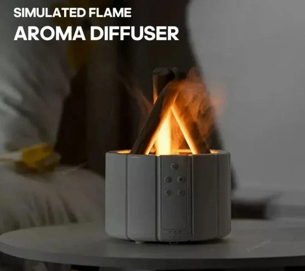 Firecamp Simulated Flame Aroma Diffuser: Ultrasonic Mist & Led Essential Oil Humidifier Firecamp Simulated Flame Aroma Diffuser: Ultrasonic Mist & Led Essential Oil Humidifier