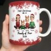 First Christmas As A Family Of Four With Snowflakes - Personalized Custom Coffee Mug - FAM774_MG First Christmas As A Family Of Four With Snowflakes - Personalized Custom Coffee Mug - FAM774_MG