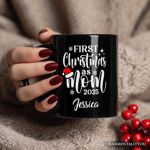 First Christmas as Mom 2025 Christmas Personalized Mug, Matching Family Holiday Gift with Custom Name First Christmas as Mom 2025 Christmas Personalized Mug, Matching Family Holiday Gift with Custom Name