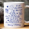 First Christmas Married Doodle Pattern - Personalized Mug - Christmas Gift For Him, For Her, For Couple First Christmas Married Doodle Pattern - Personalized Mug - Christmas Gift For Him, For Her, For Couple