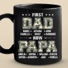 First Dad, Now Papa - Family Personalized Custom Black Mug - Father's Day, Gift For Dad, Grandpa First Dad, Now Papa - Family Personalized Custom Black Mug - Father's Day, Gift For Dad, Grandpa