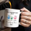 First Father's Day As A Family of Three, Handprints - Personalized Custom Coffee Mug - DAD074_MG First Father's Day As A Family of Three, Handprints - Personalized Custom Coffee Mug - DAD074_MG