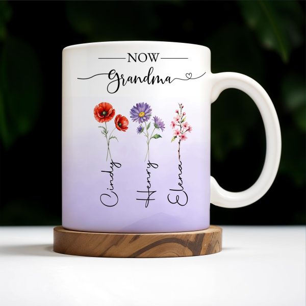 First Mom Now Grandma Celebrating Generations - Personalized Custom Coffee Mug - GRM037_MG First Mom Now Grandma Celebrating Generations - Personalized Custom Coffee Mug - GRM037_MG