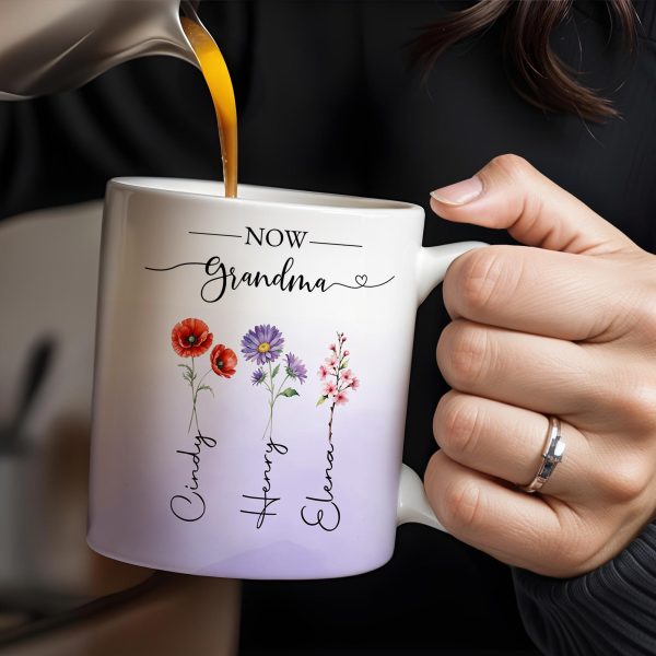 First Mom Now Grandma Celebrating Generations - Personalized Custom Coffee Mug - GRM037_MG First Mom Now Grandma Celebrating Generations - Personalized Custom Coffee Mug - GRM037_MG